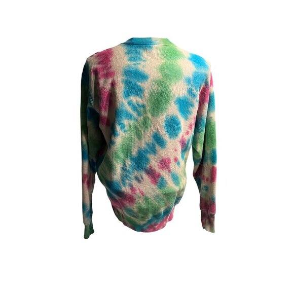 Champion Reverse Weave Tie-Dye Charleston Equestrian Sweatshirt Large Cotton Ble - Picture 2 of 3
